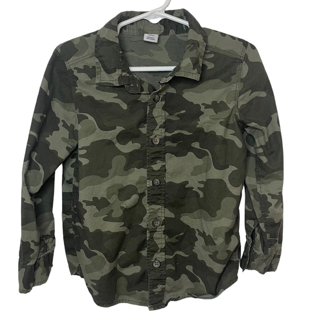Old Navy Camouflage Long Sleeve Button Up Shirt Size 4T EUC